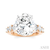 1 1/4 Ctw Oval Shape Round Cut Diamond Semi-Mount Engagement Ring in 14K Rose and White Gold